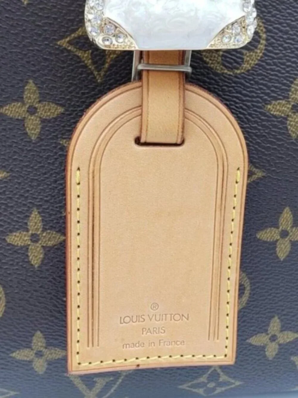 Authentic Louis Vuitton Luggage Nametag with Unbranded Keycharm